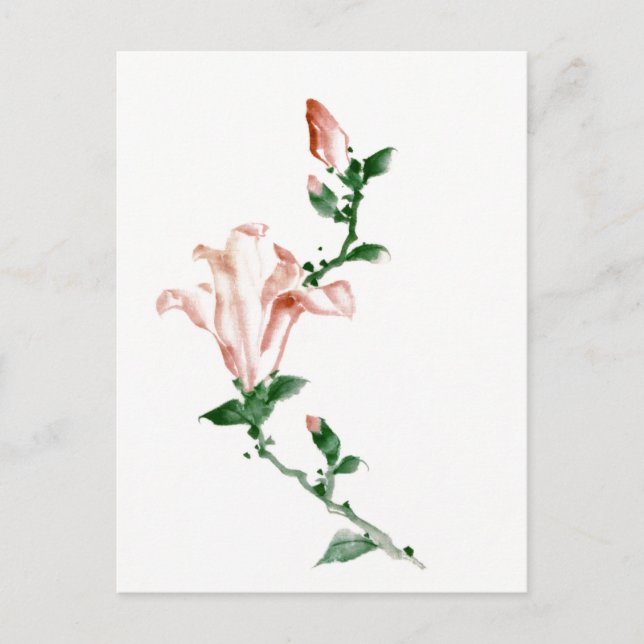 Pink Blossoms, Hokusai Japanese Fine Art Postcard (Front)