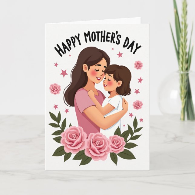 Pink Blossoms Hugs Card (Front)