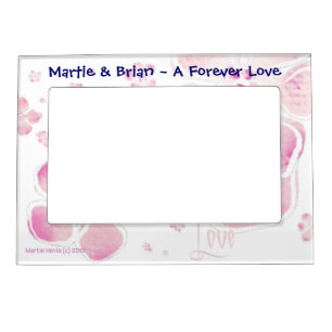 Pink Blossoms Love (Personalize) - Magnetic Frame