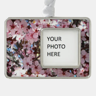 Pink Blossoms on Ornamental Flowering Tree Christmas Ornament