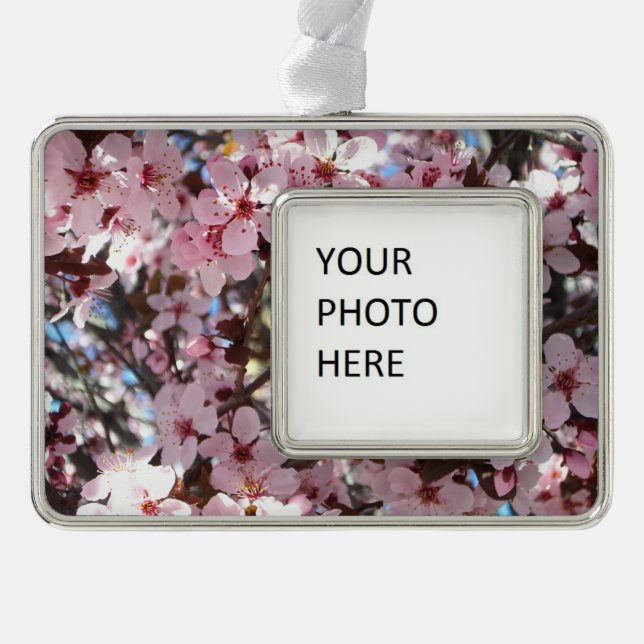 Pink Blossoms on Ornamental Flowering Tree Christmas Ornament (Front)