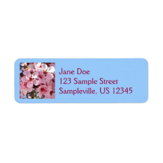 Pink Blossoms on Ornamental Flowering Tree Label