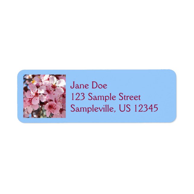 Pink Blossoms on Ornamental Flowering Tree Label (Front)
