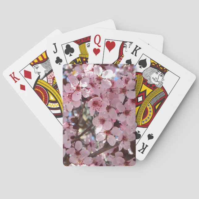 Pink Blossoms on Ornamental Flowering Tree Poker Cards (Back)