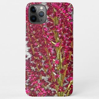 PINK BLOSSOMS ON STEM iPhone CASE