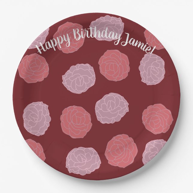 Pink Blossoms Paper Plates (Front)