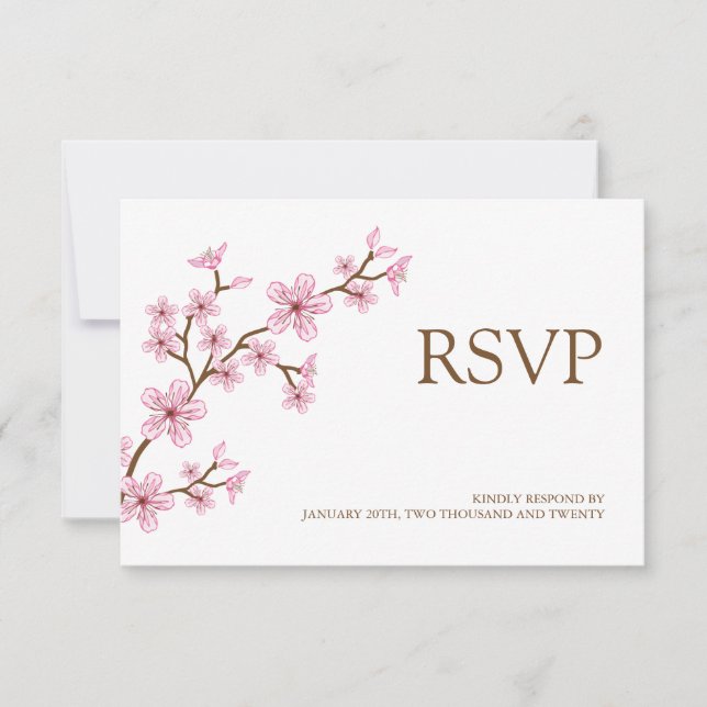 PInk Blossoms RSVP Cards (Front)