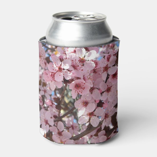 Pink Blossoms Spring Floral Can Cooler (Can Front)