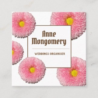 Pink Blossoms Square Business Card