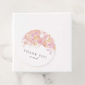 Pink Blossoms Watercolor Floral Wedding Favor Tags by fourwetfeet at Zazzle