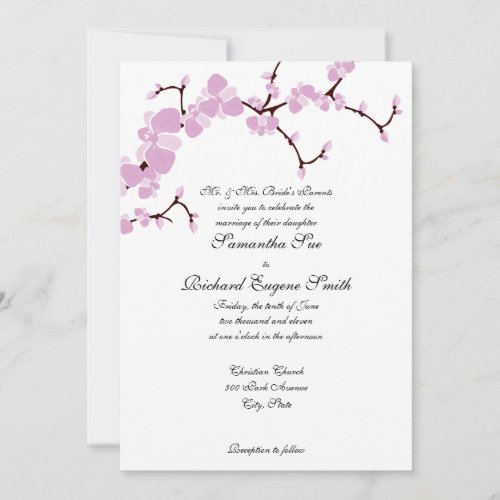 Pink Blossoms Wedding Invitation