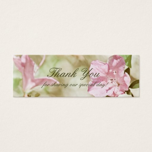 Customizable Pink Blossoms Wedding TinyThank You Cards Business Card Template