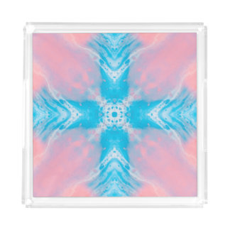 Pink Blue Abstract Acrylic Tray