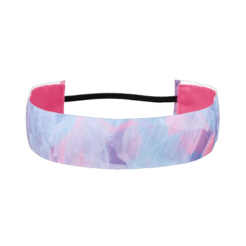 Pink Blue Abstract Brush Strokes Design Athletic Headband