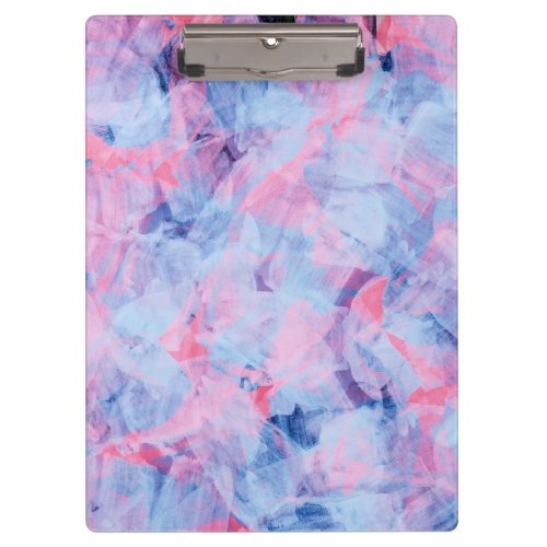 Pink Blue Abstract Brush Strokes Design Clipboard