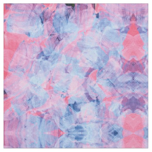Pink Blue Abstract Brush Strokes Design Fabric