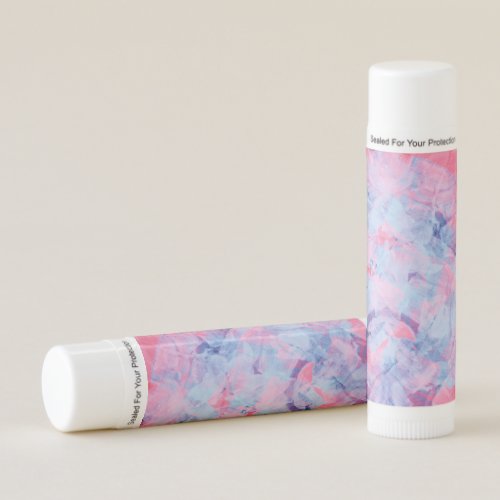 Pink Blue Abstract Brush Strokes Design Lip Balm