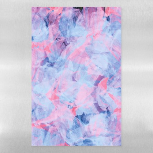 Pink Blue Abstract Brush Strokes Design Magnetic Dry Erase Sheet