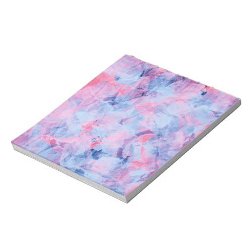 Pink Blue Abstract Brush Strokes Design Notepad