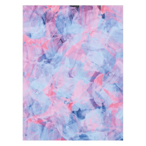 Pink Blue Abstract Brush Strokes Design Tablecloth