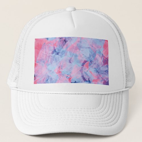 Pink Blue Abstract Brush Strokes Design Trucker Hat