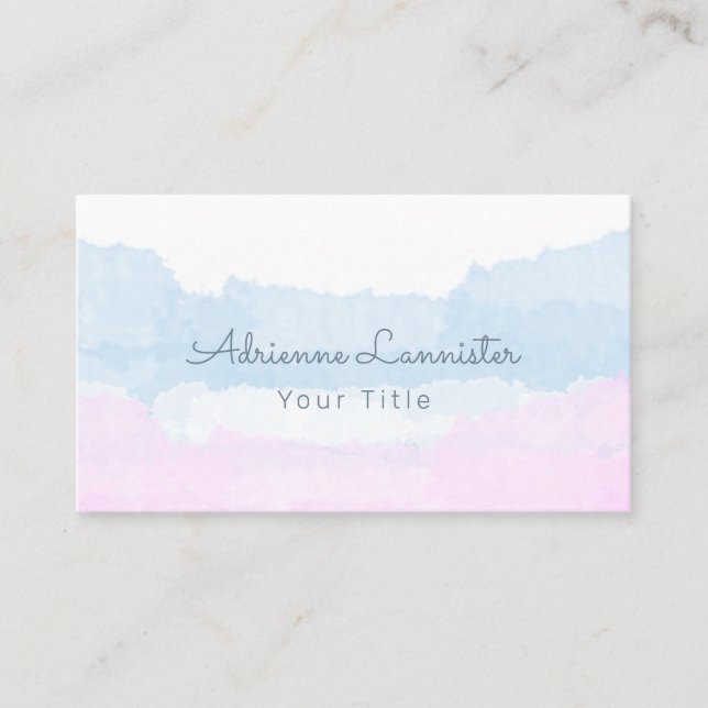 Pink Blue Abstract Business Card (Front)