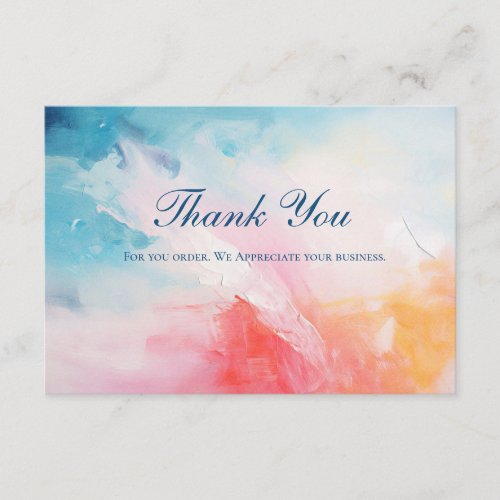 Pink Blue Abstract  Business Thank you cards