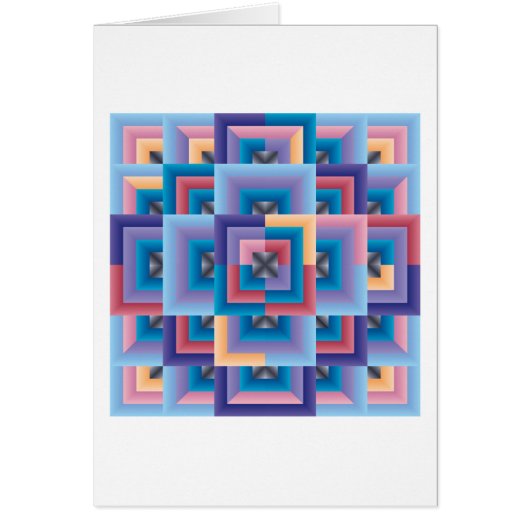 Pink Blue Abstract Cards (Front)