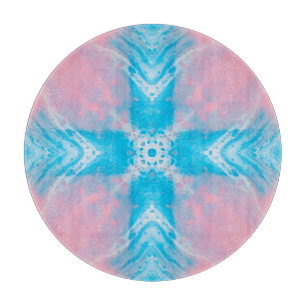 Pink Blue Abstract Cutting Board