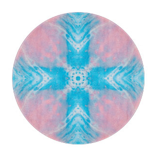Pink Blue Abstract Cutting Board