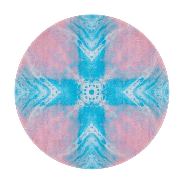 Pink Blue Abstract Cutting Board (Front)