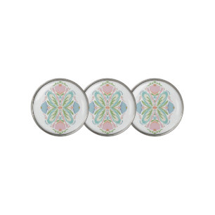 Pink Blue Abstract Golf Ball Marker
