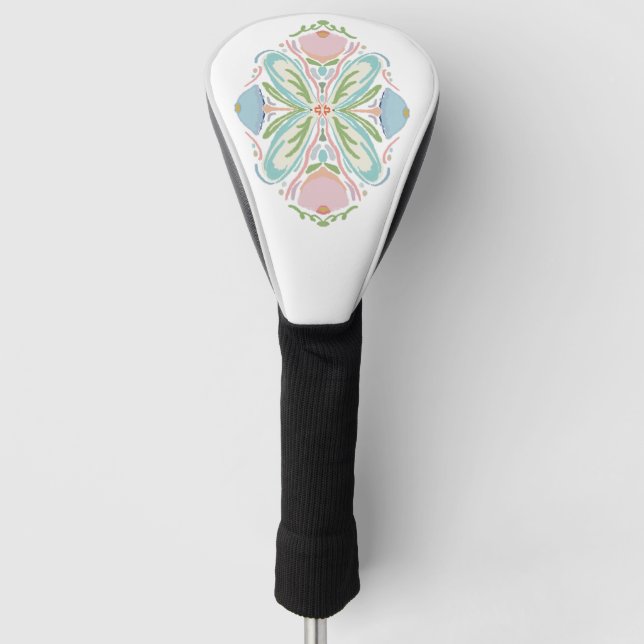 Pink Blue Abstract Golf Head Cover (Front)