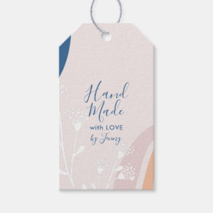 Pink & Blue Abstract Handmade Product Hang Tag