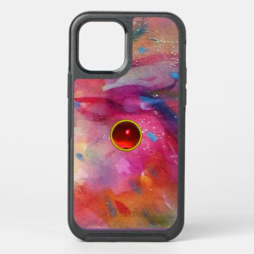 PINK BLUE ABSTRACT Red Ruby Gemstone iPhone Case