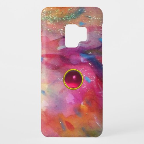 PINK BLUE ABSTRACT WATERCOLOR 3D RED RUBY GEMSTONE Case_Mate SAMSUNG GALAXY S9 CASE