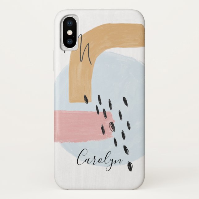 Pink Blue Abstract Watercolor Pattern Case-Mate iPhone Case (Back)