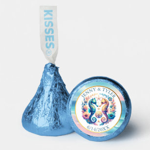 Pink, Blue and Gold Coastal Seahorse Beachy Hershey®'s Kisses®