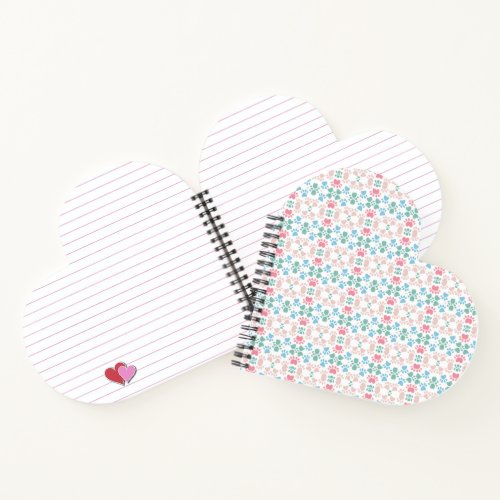 Pink Blue and Green Dog Paw Prints  Notebook