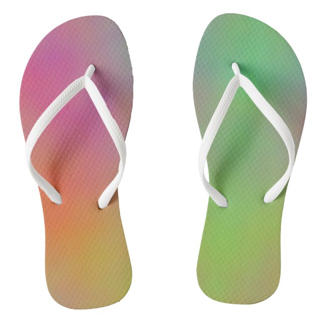 Pink Blue and Green Marble Clouds Flip Flops (Footbed)