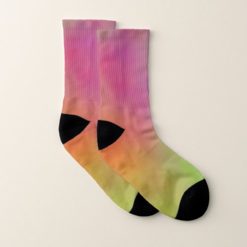 Pink Blue and Green Marble Clouds Socks