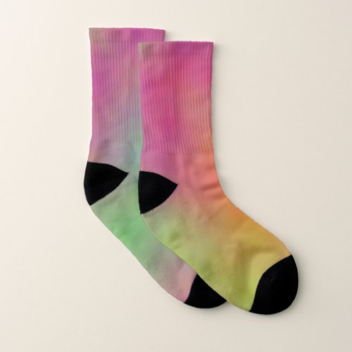 Pink Blue and Green Marble Clouds Socks