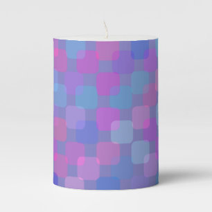 Pink, Blue and Purple Squares Pillar Candle