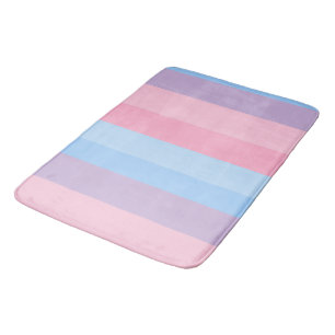 pink, blue and purple stripes bath mat