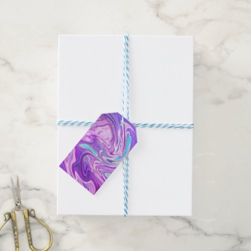 pink blue and purple swirls gift tags