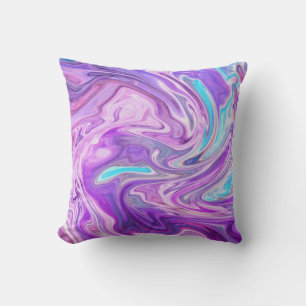 pink blue and purple swirls pillow