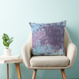 pink blue and purple throw pillow