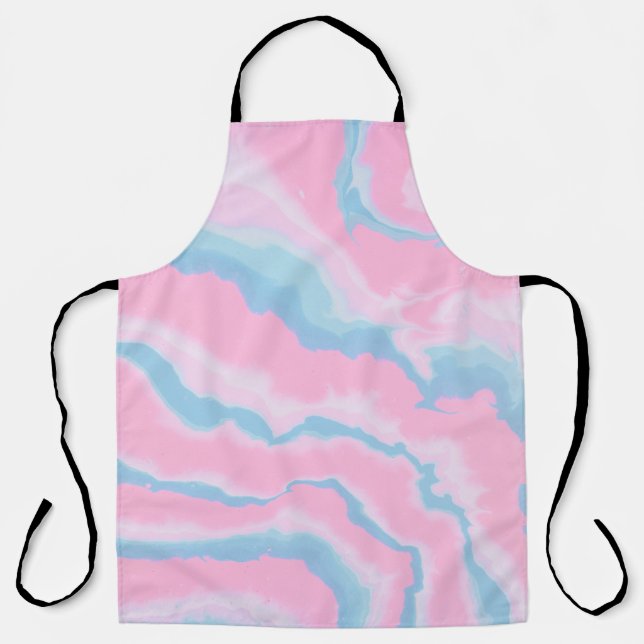 PINK BLUE AND WHITE ABSTRACT ART APRON (Front)