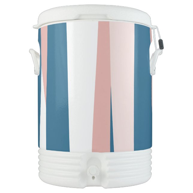 Pink Blue and White Abstract  Beverage Cooler (Front)