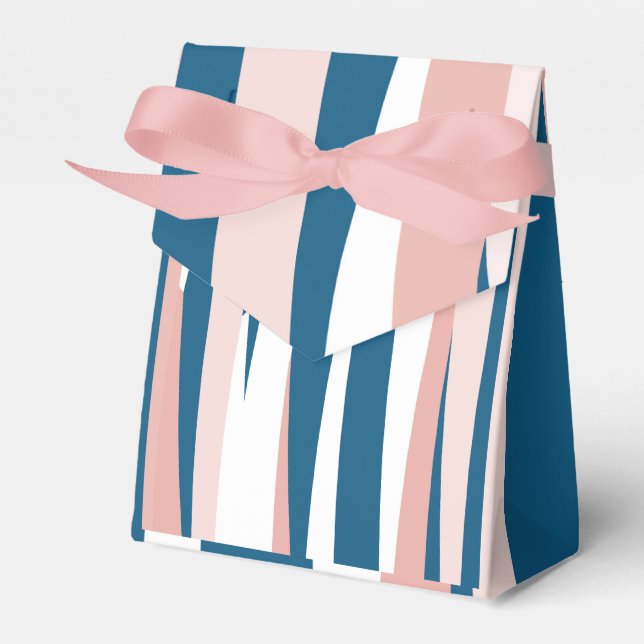 Pink Blue and White Abstract   Favor Boxes (Front Side)